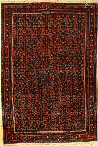 Feiner Senneh old rug, Persia, around 1930, wool on
