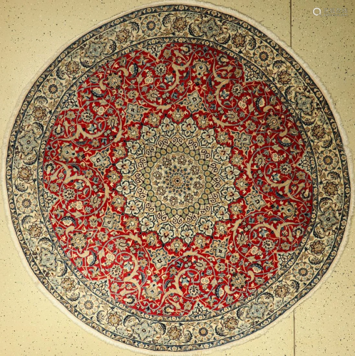 Nain fine round Rug, Persia, approx. 40 years, wool