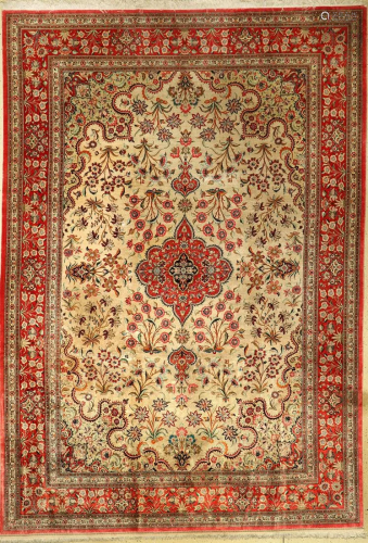 Qom silk Carpet, Persia, approx. 50 years, pure natural