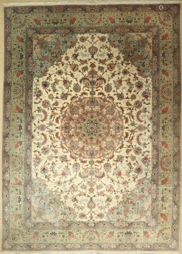 Tabriz fine 'Part-Silk' Carpet, (50 RAJ), Persia