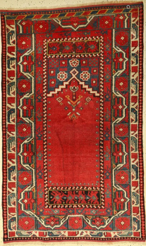 Anatolian prayer rug, old, Turkey, approx. 70 years,
