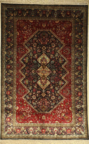 Ghom Seide Rug, Persia, approx. 50 Jahre, reine