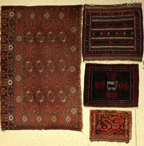 (4 Lots) 2x Baluch bagface, Persia around 1930,…