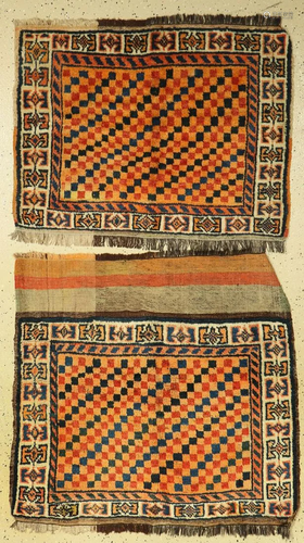 Gabbeh 2x mafrash pages, Persia, wool on wool,