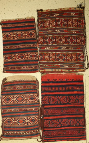 (4 Lots) Bergama bags, Turkey around 1920- 1940, w…