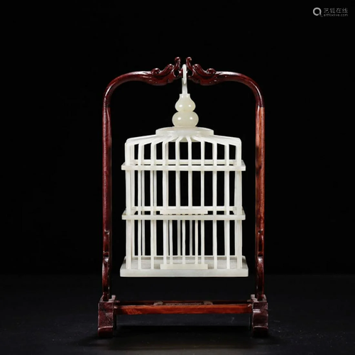 CHINESE WHITE JADE BIRD CAGE