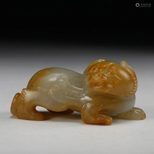 CHINESE CELADON JADE BEAST