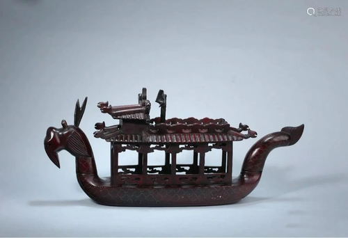 CHINESE ROSEWOOD DRAGON BOAT