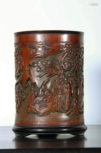 CHINESE BAMBOO BRUSH POT