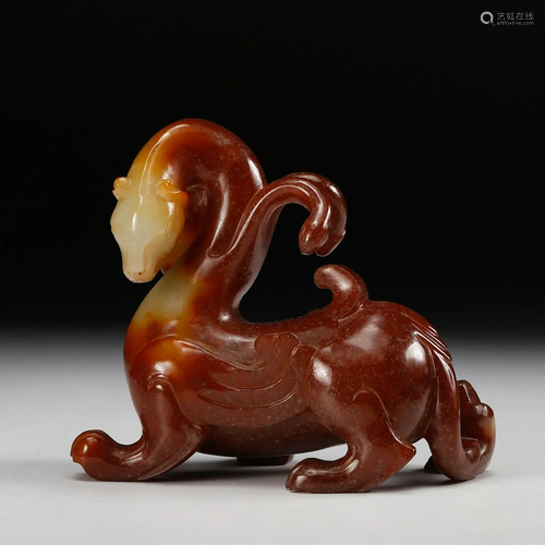 CHINESE ARCHAISTIC JADE BEAST