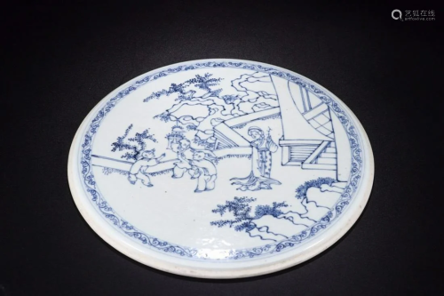 CHINESE BLUE WHITE PORCELAIN PLAQUE