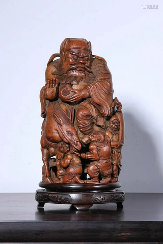 CHINESE BAMBOO ROOT CARVED IMMORTAL