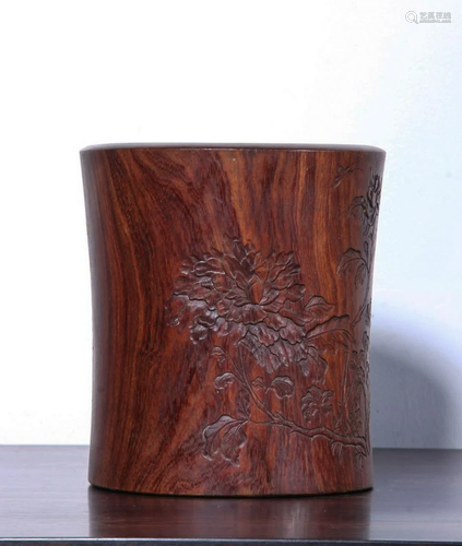 CHINESE ROSEWOOD BRUSH POT