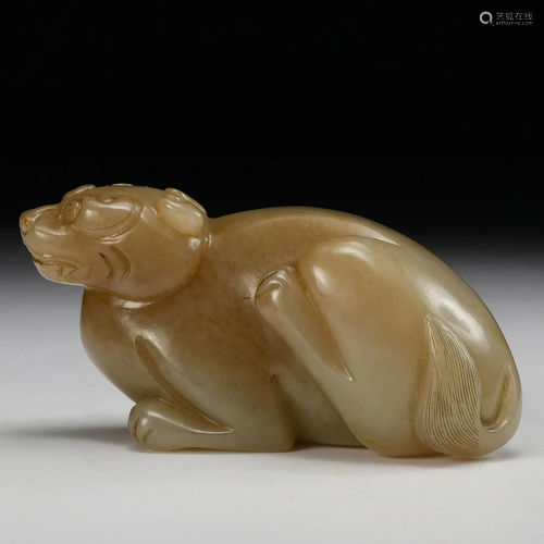 CHINESE ARCHAISTIC JADE BEAST