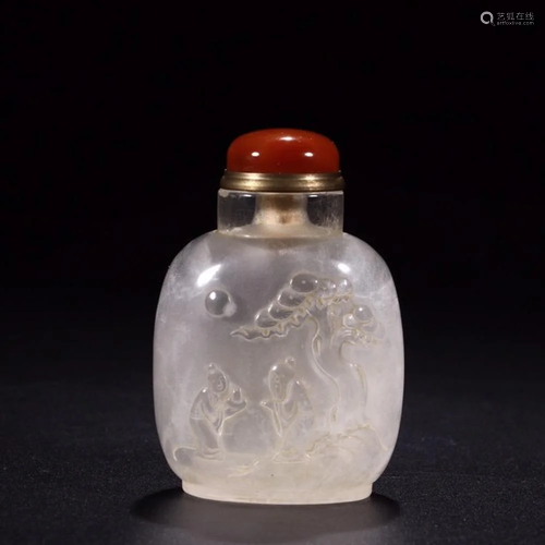 CHINESE ROCK CRYSTAL SNUFF BOTTLE