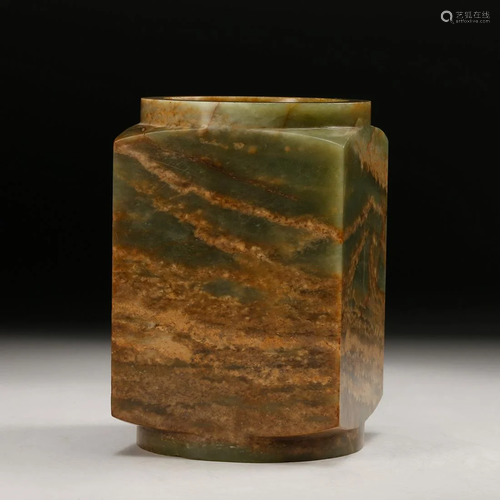 CHINESE CELADON JADE CONG