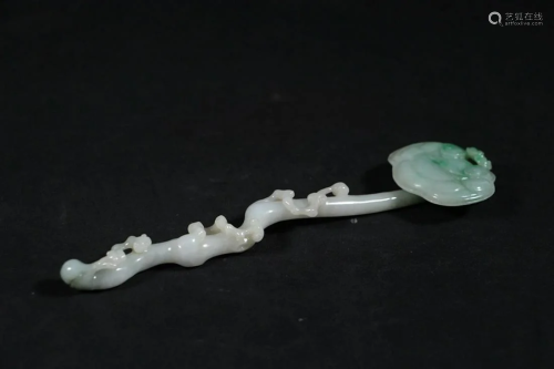 CHINESE JADEITE LINGZHI RUYI, QING DYNASTY