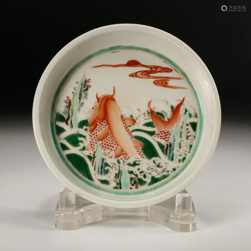 CHINESE FAMILLE ROSE PORCELAIN PLATE, QING DY…