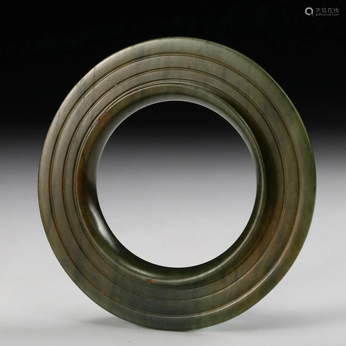 CHINESE ARCHAISTIC JADE BI DISK