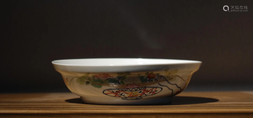 CHINESE FAMILLE ROSE PORCELAIN BOWL WITH MARK