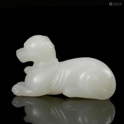 CHINESE WHITE JADE DOG