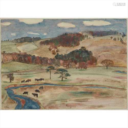 § SIR WILLIAM GEORGE GILLIES C.B.E., L.L.D., R.S.A., P.R.S.W., R.A. (SCOTTISH 1898-1973) LANDSCAPE