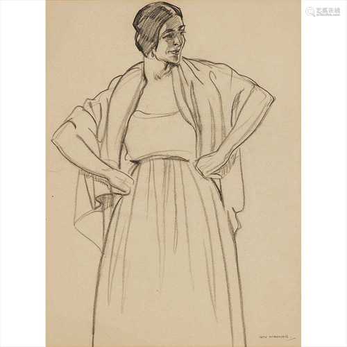 § IAIN MACNAB (BRITISH 1890-1967) SKETCH OF A CONFIDENT WOMAN