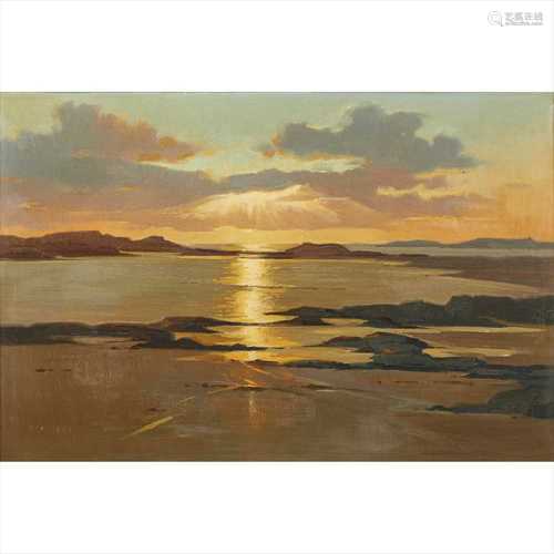 § RICHARD FORSYTH (SCOTTISH 1930-1997) SUNSET AT ARDNAMURCHAN