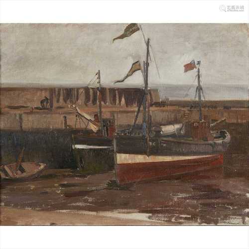 ERNEST STEPHEN LUMSDEN R.S.A., R.E. (BRITISH 1883-1948) BOATS IN HARBOUR