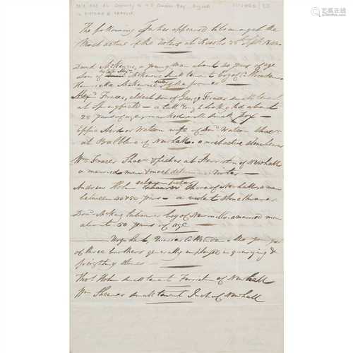 Highland Riots - Resolis, Dingwall, Cromarty Firth Remarkable Autograph Letter of William Watson,