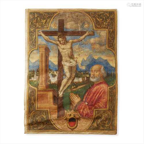 Illumination on vellum Christ on the Cross