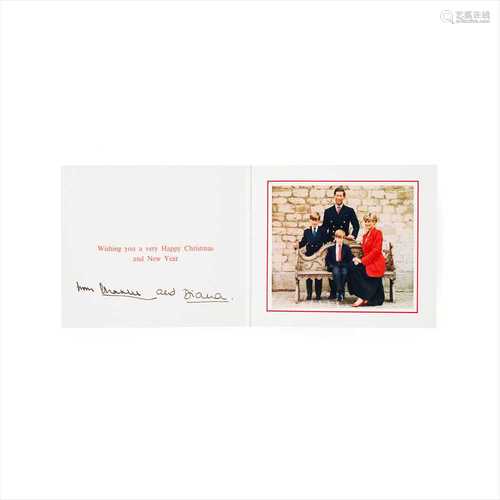 Diana (1961-1997), Princess of Wales, and H.R.H. Charles, Prince of Wales (1948-) Christmas Card