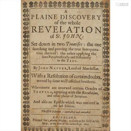 Napier, John A Plaine Discovery of the whole Revelation of St. John.... the fifth edition