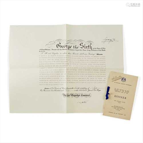 George VI (1895-1952), King of the United Kingdom Two signed items