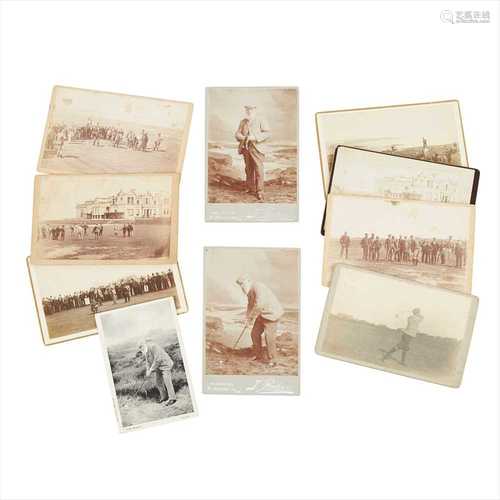 19th Century Golf photographs 9 mounted photographs sand 1 postcard