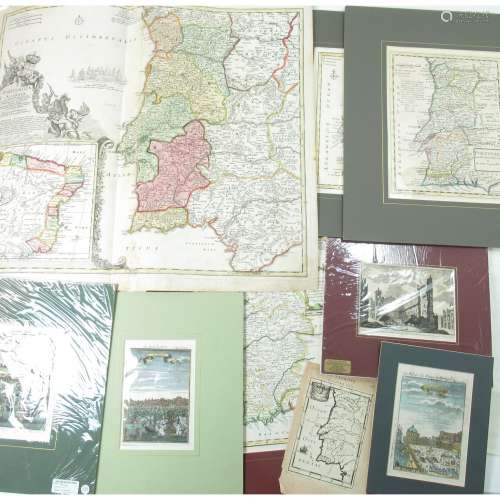Collection of Maps, including Hondius the Elder, Jocodus (after Mercator) Portugalliae Que Olim