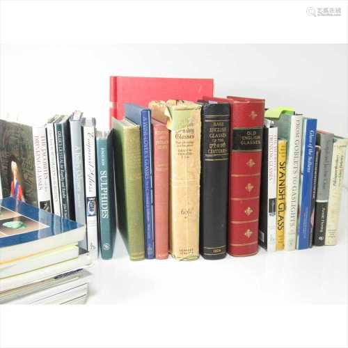 Glassware A large collection of reference books, including