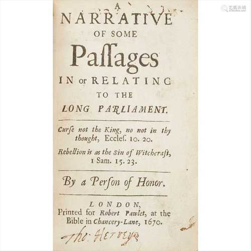 North, Dudley, fourth Baron North A Narrative of some Passages in or relating to the Long