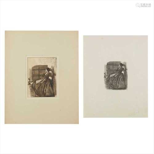 Millais, John Everett Sketch and a collection of 62 proofs of woodcuts from drawings by Millais