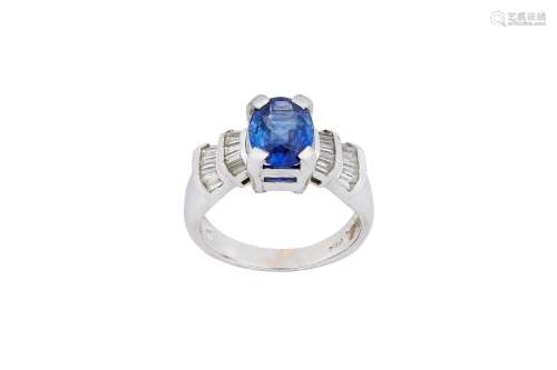 A sapphire and diamond ring