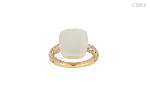 A moonstone and diamond 'Nudo' ring, by Pomellato