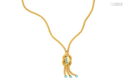 A fancy-link pendant necklace