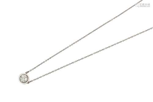 A diamond single-stone pendant necklace