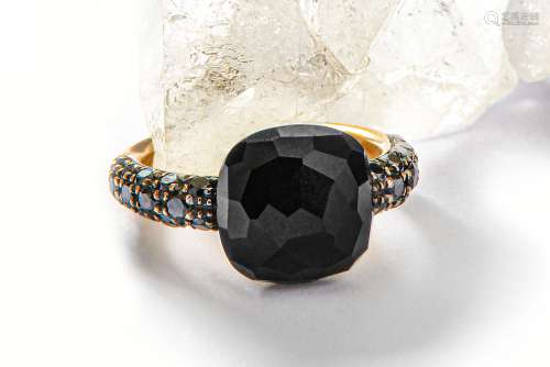 An oynx and black diamond 'Capri' ring, by Pomellato