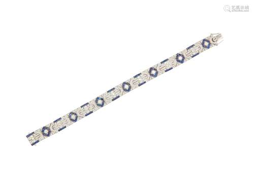 A sapphire and diamond bracelet