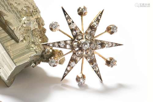 A diamond star brooch, circa 1890