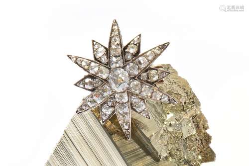 A diamond star brooch, circa 1880