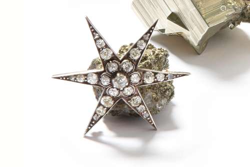 A late 19th/early 20th century diamond star brooch