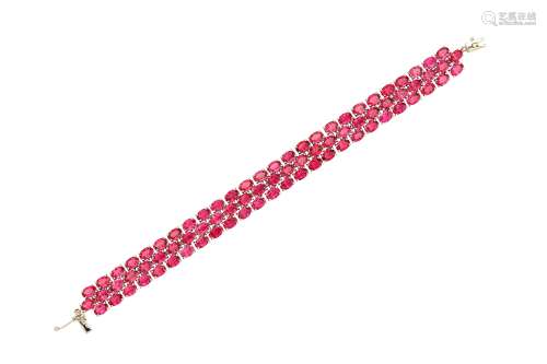 A pink tourmaline bracelet