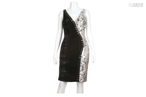 Versace Black and Silver Cocktail Dress - size 42